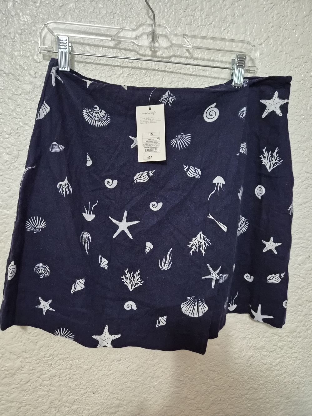 Target Navy Blue and White Sea Life Print Skirt